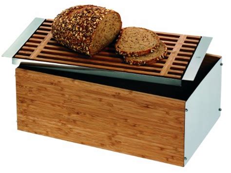 wmf bamboo and stainless steel bread box|WMF Gourmet Bread bin, 43x25cm, with Removable .